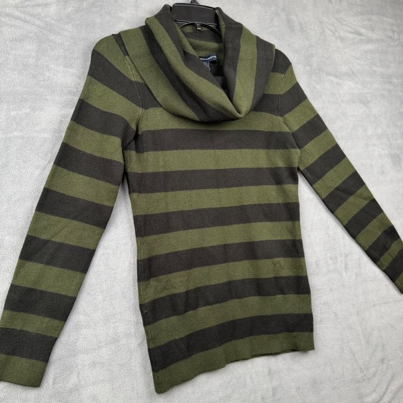 French Connection Sweaters - French Connection Striped Cowl Neck Long Sleeve‎ Sweater Size S Green Black Knit